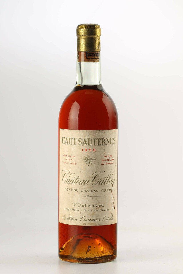 Chateau Trillon Sauternes Contigu A Yquem, 1958