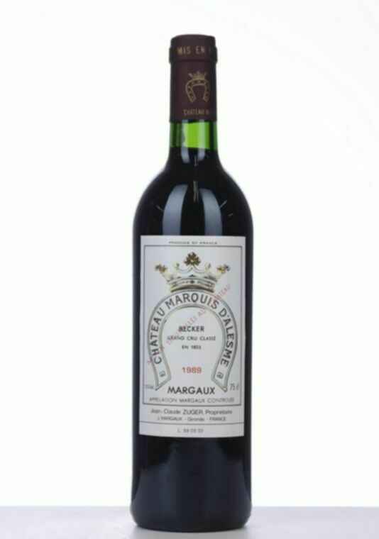 Chateau Marquis D'alesme Becker, 1989