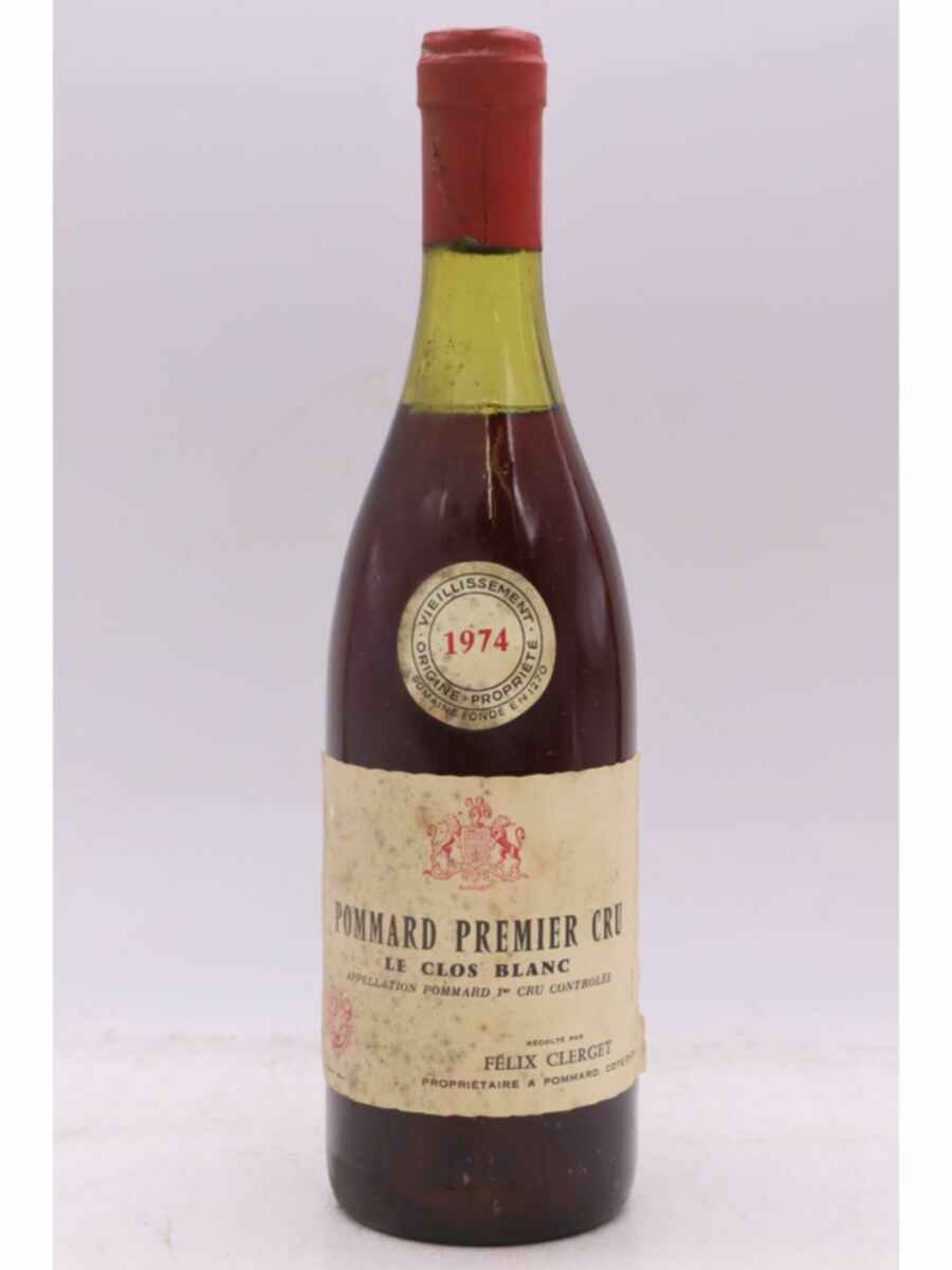Felix Clerget Pommard Le Clos Blanc 1er Cru 1974