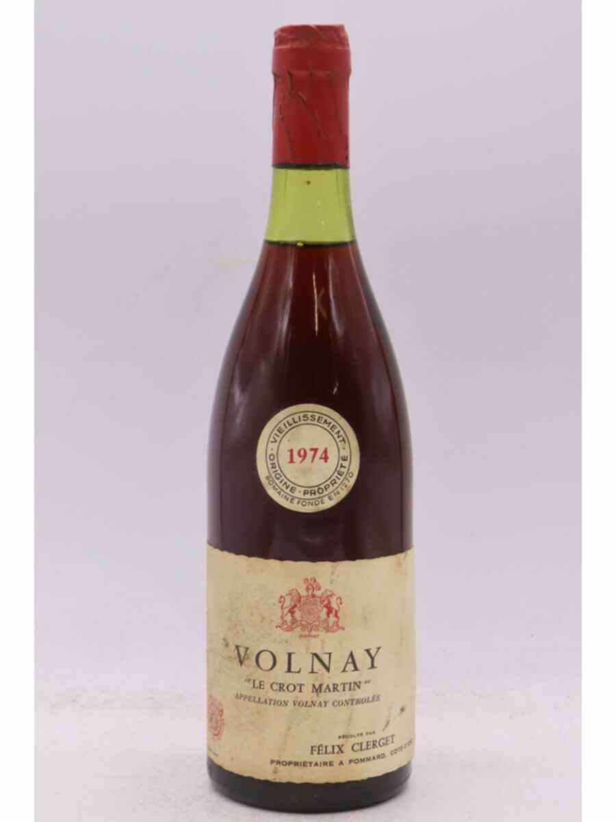 Felix Clerget Volnay Le Crot Martin 1974